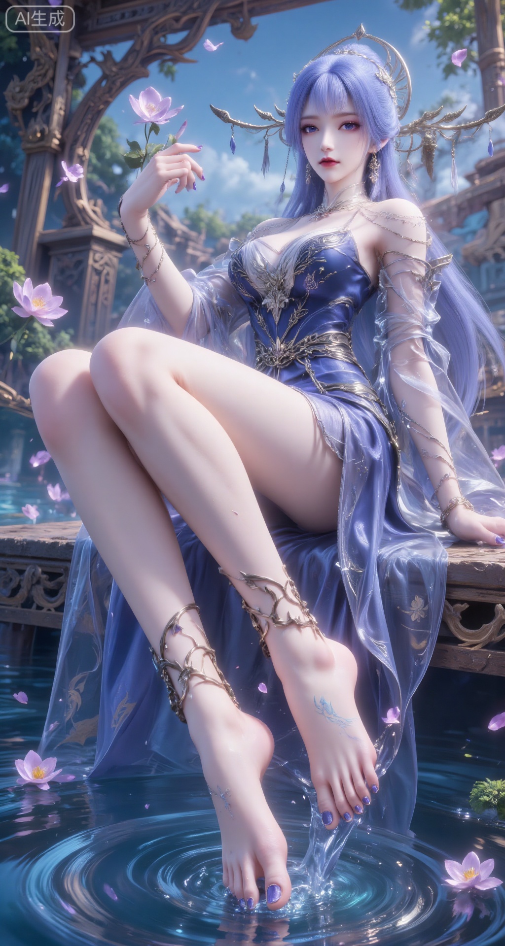 1girl,  solo,  blue hair by 天运子 on Tensor.Art