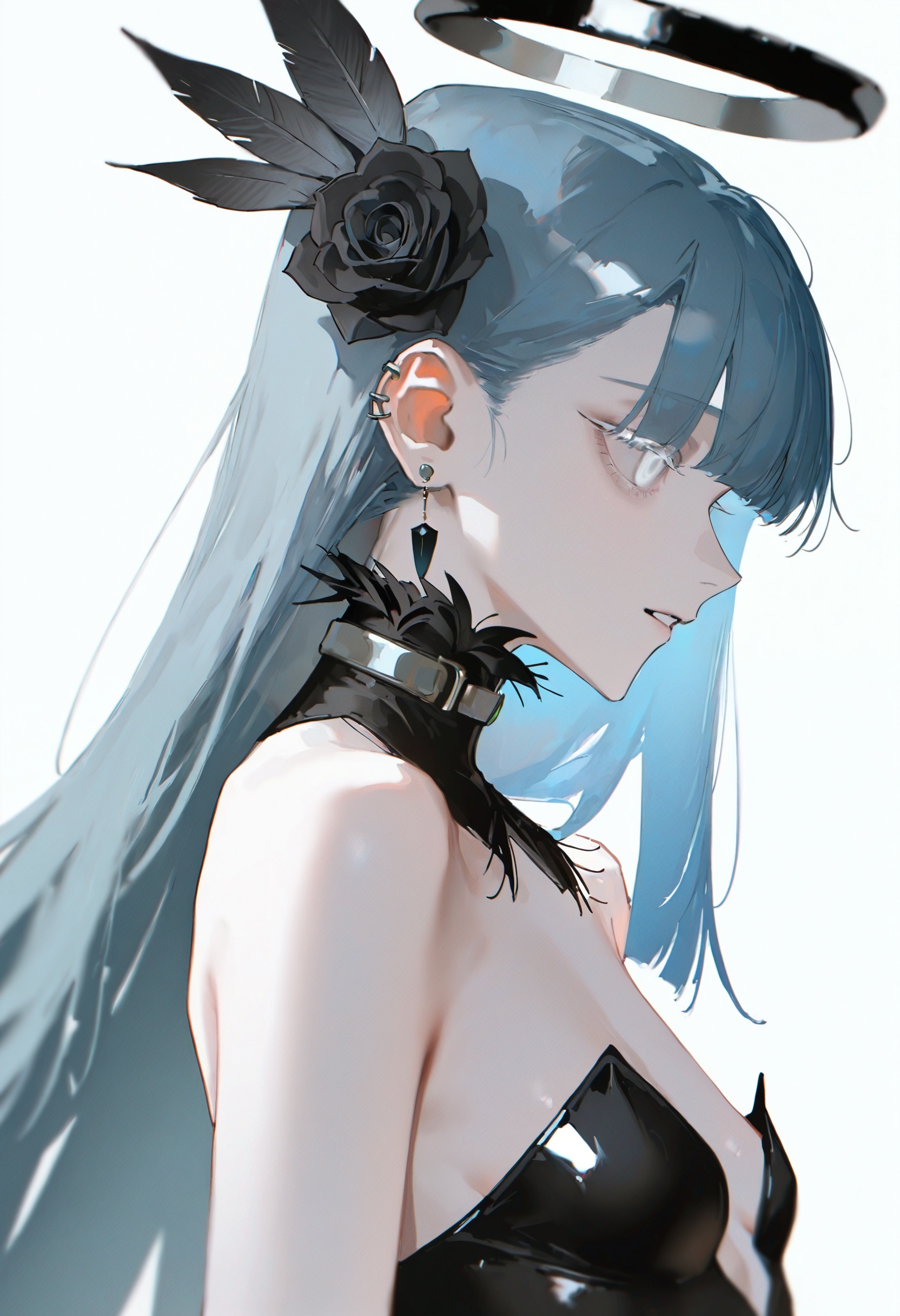 bXVrd,  1girl,  black flower on Tensor.Art