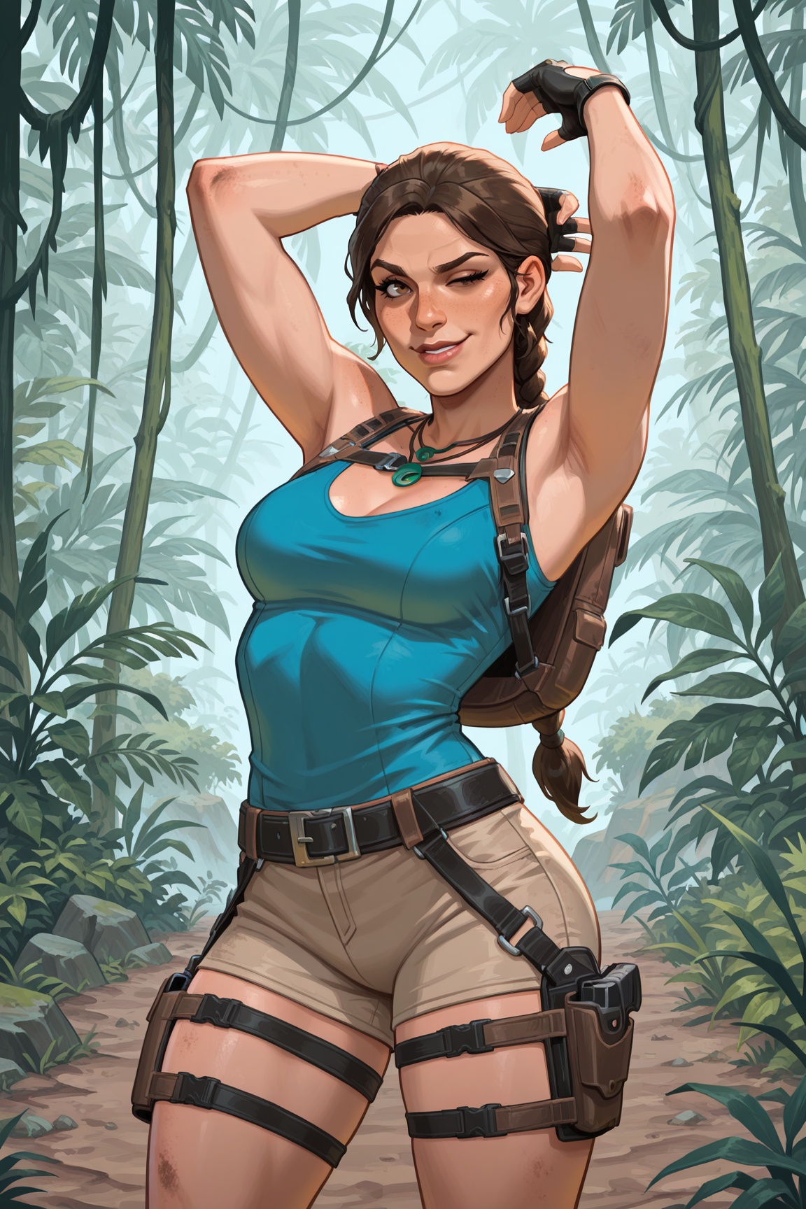 Vv.LXVIII - TRLOA-Lara_Croft,  fantasy concept art,  2d on Tensor.Art