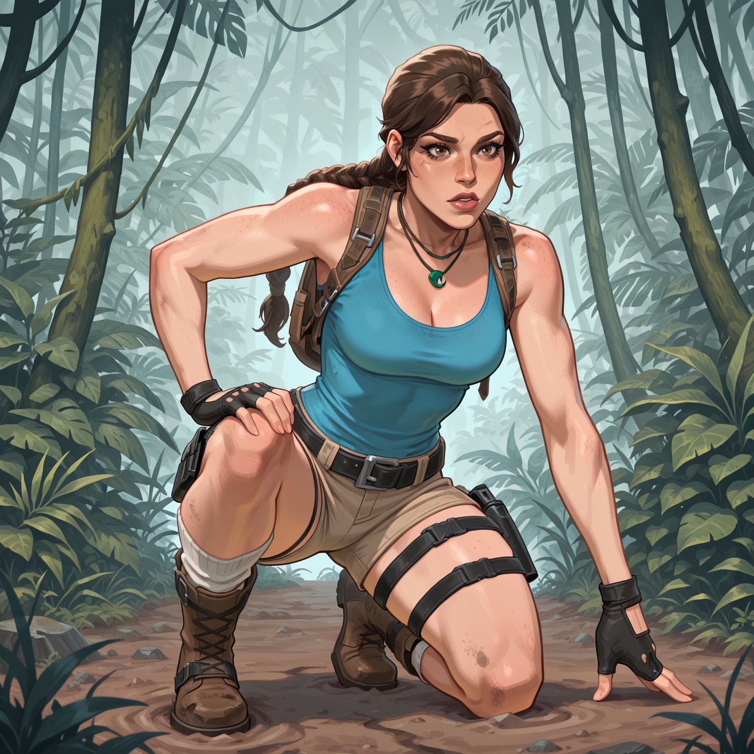 Vv.LXVIII - TRLOA-Lara_Croft,  fantasy concept art,  2d on Tensor.Art
