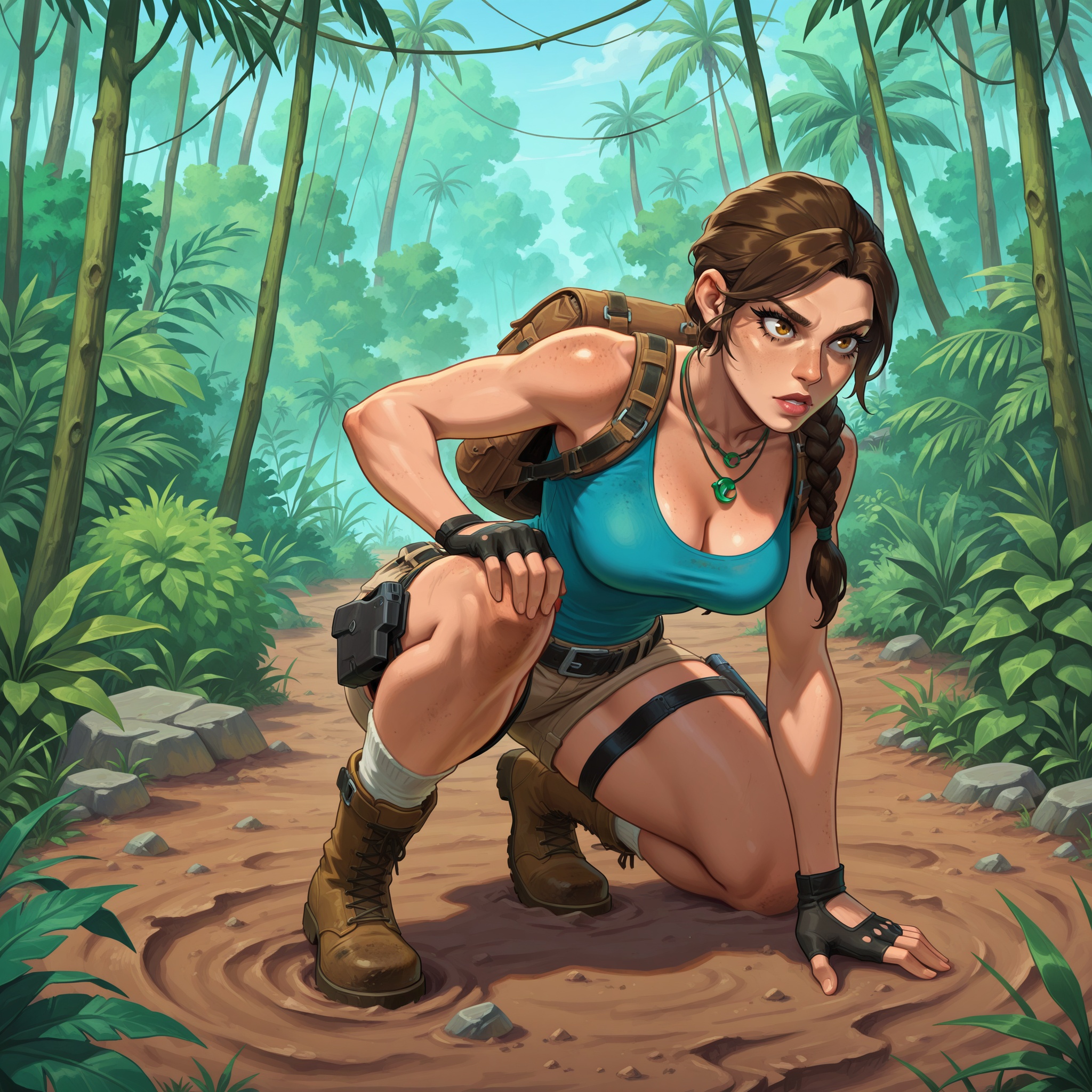 Vv.LXVIII - TRLOA-Lara_Croft,  2d,  cartoon_style on Tensor.Art