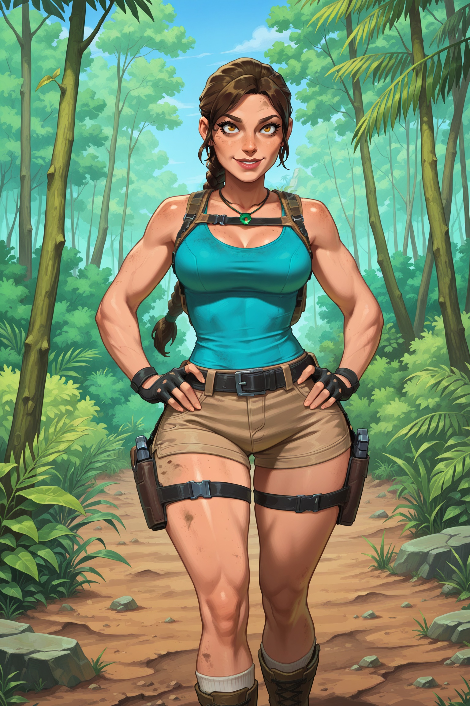 Vv.LXVIII - TRLOA-Lara_Croft,  2d,  cartoon_style on Tensor.Art