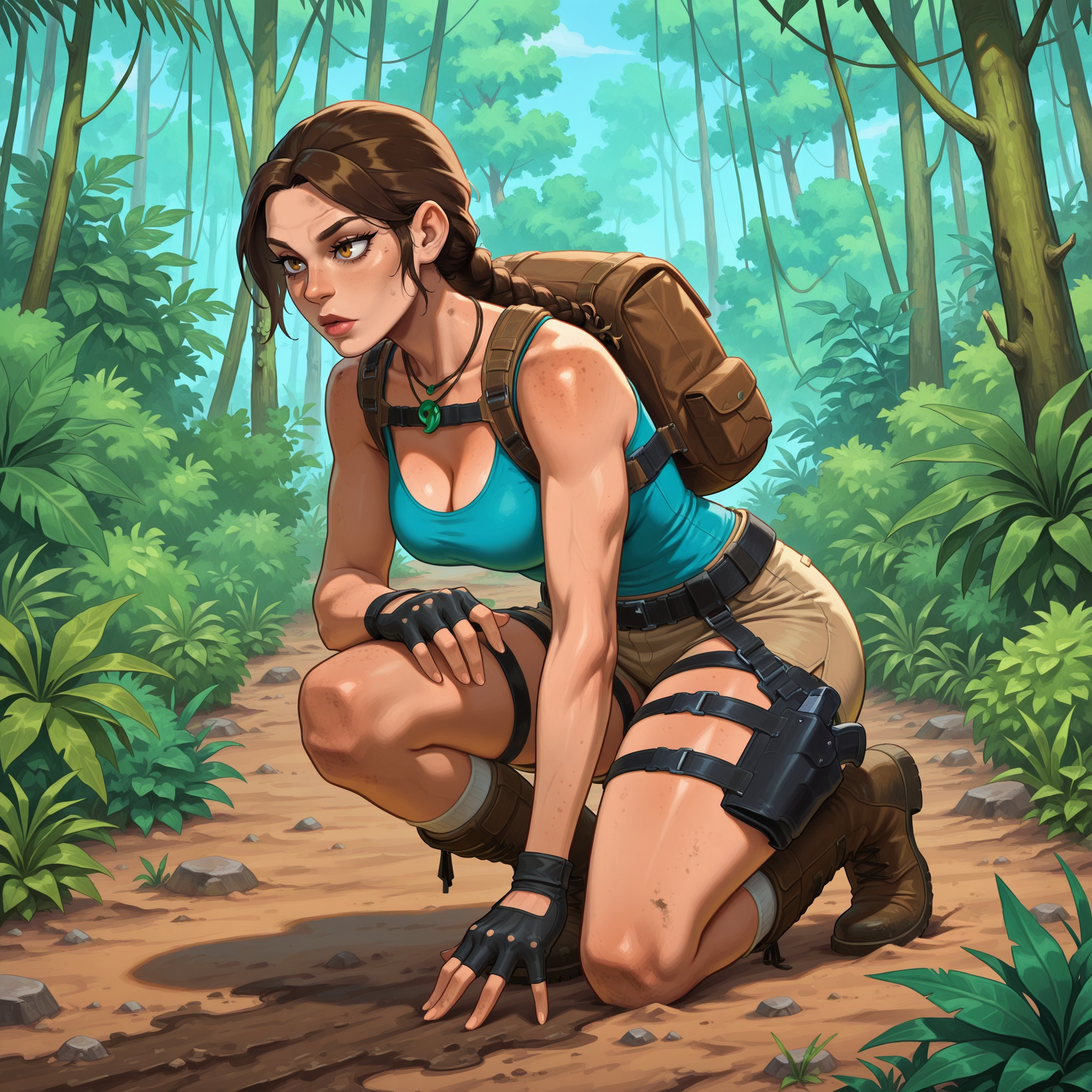 Vv.LXVIII - TRLOA-Lara_Croft,  2d,  cartoon_style on Tensor.Art
