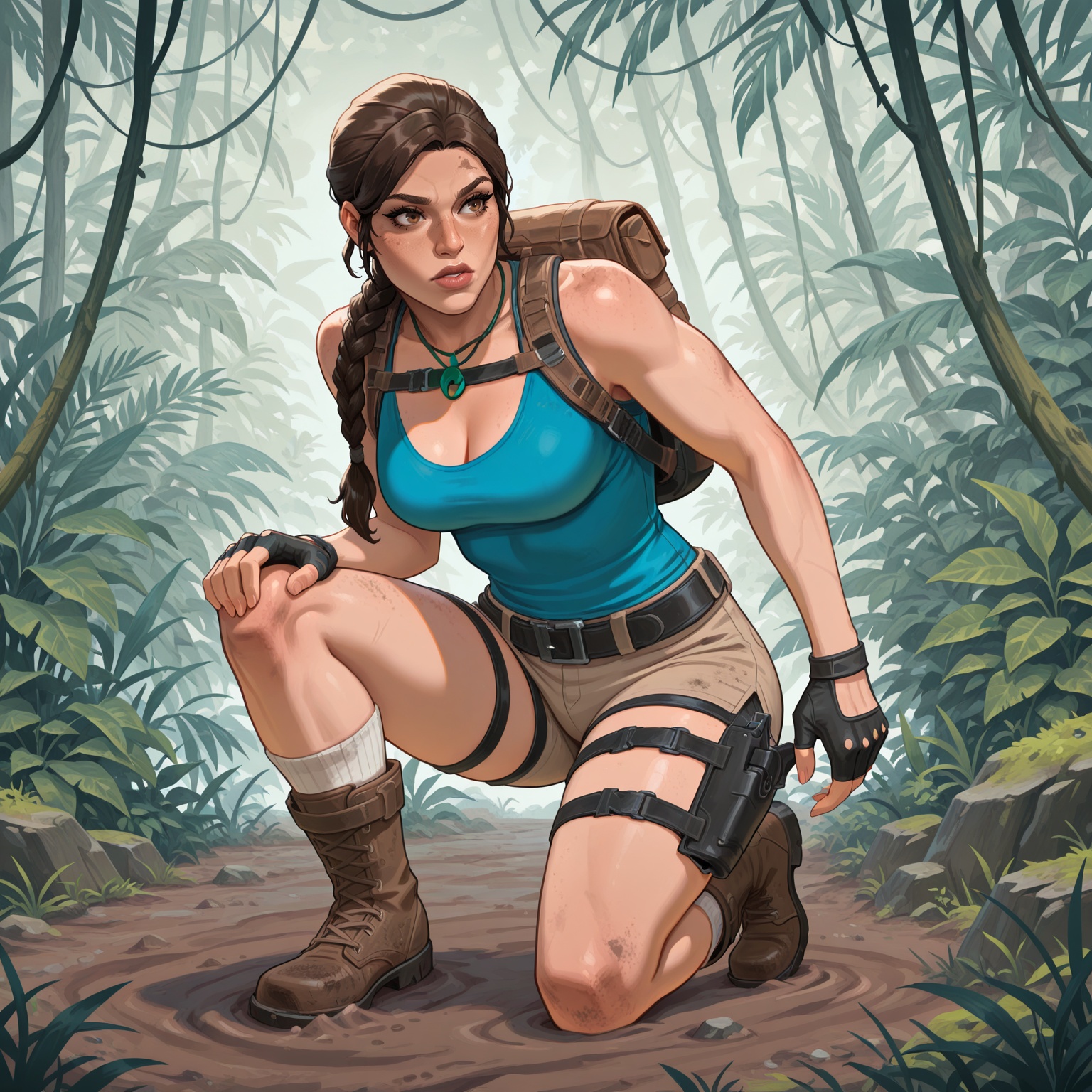 Vv.LXVIII - TRLOA-Lara_Croft,  fantasy concept art,  2d on Tensor.Art