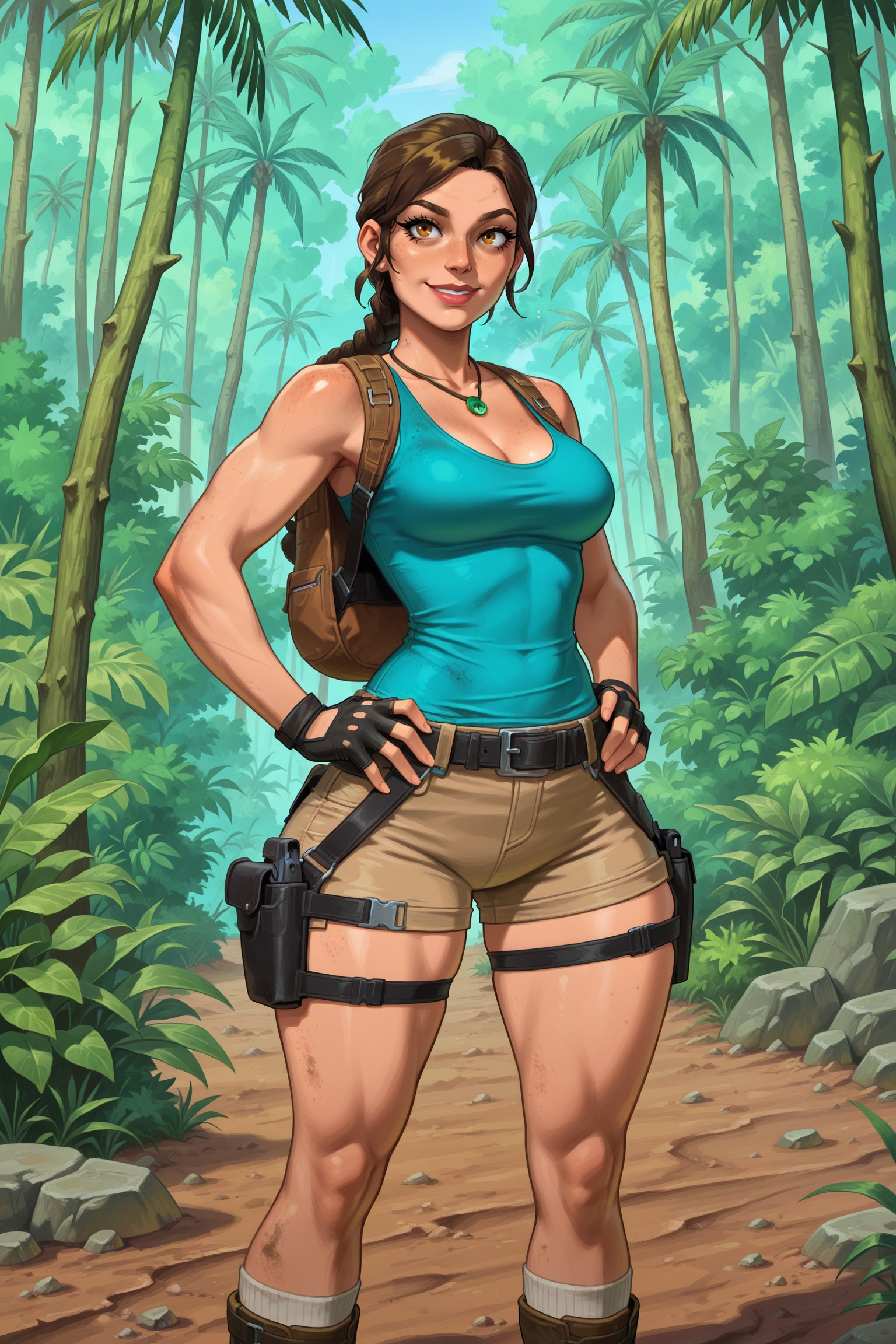 Vv.LXVIII - TRLOA-Lara_Croft,  2d,  cartoon_style on Tensor.Art