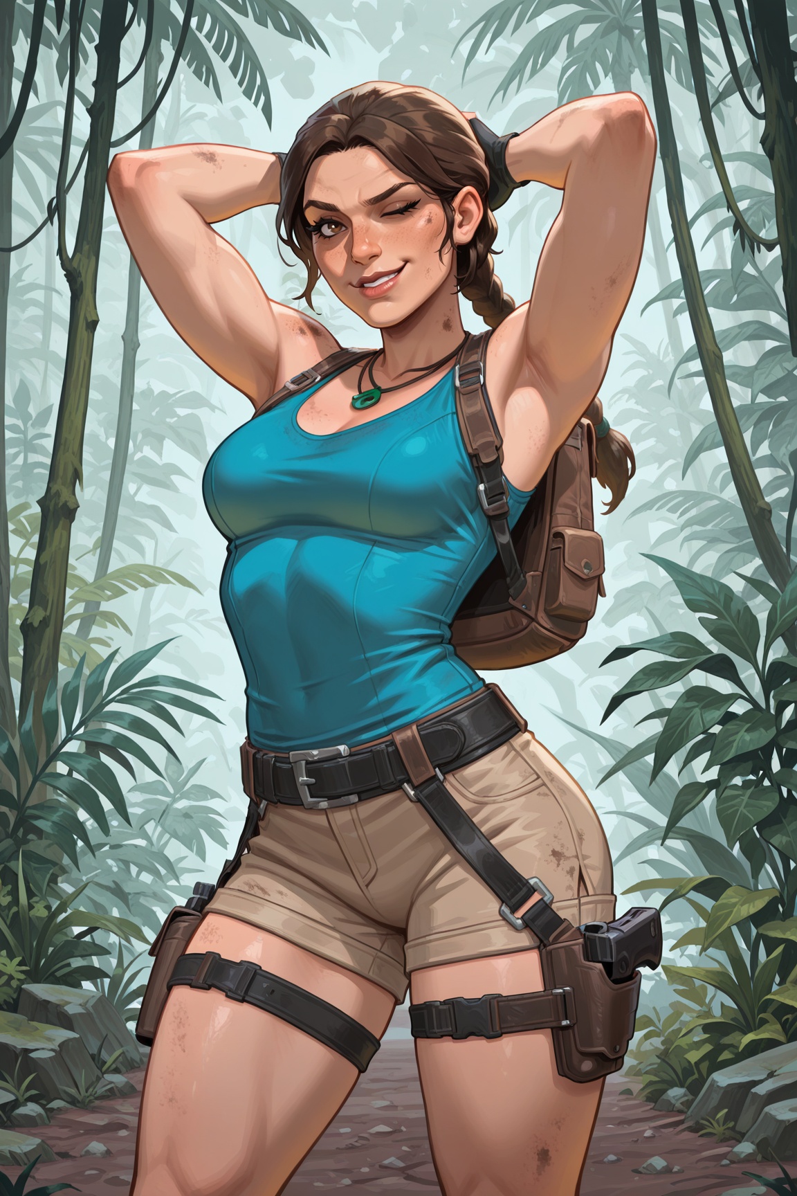 Vv.LXVIII - TRLOA-Lara_Croft,  fantasy concept art,  2d on Tensor.Art