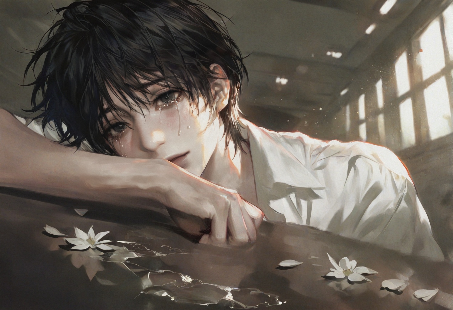 solo,  looking at viewer,  short hair on Tensor.Art