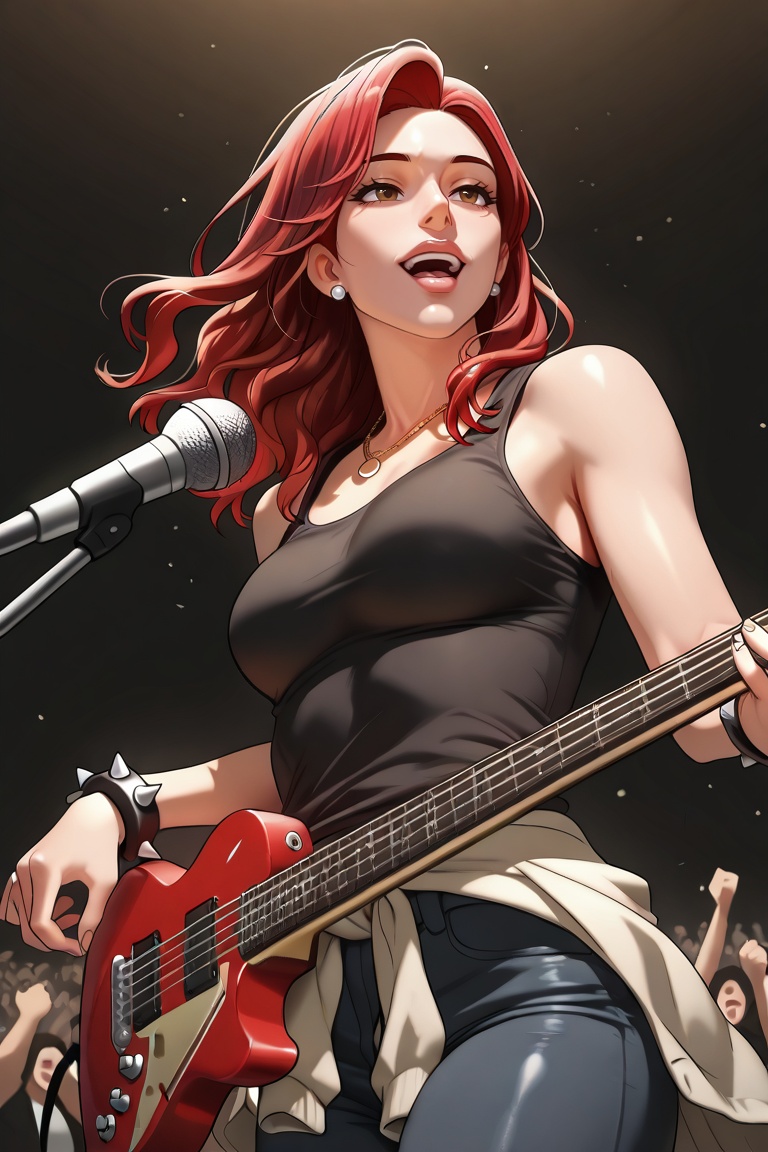 1girl,  red hair,  long hair on Tensor.Art