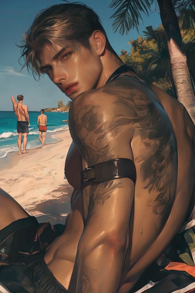 short hair,  black hair,  1male on Tensor.Art