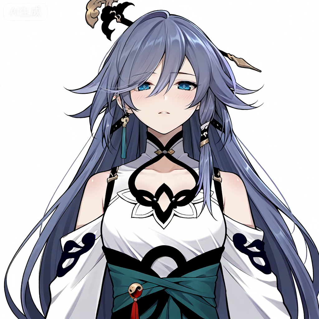 masterpiece, best quality,solo,((white background:1.2)),simple background,, 
looking at viewer,juer1004_style,fu_hua /(Azure Empyrea/)