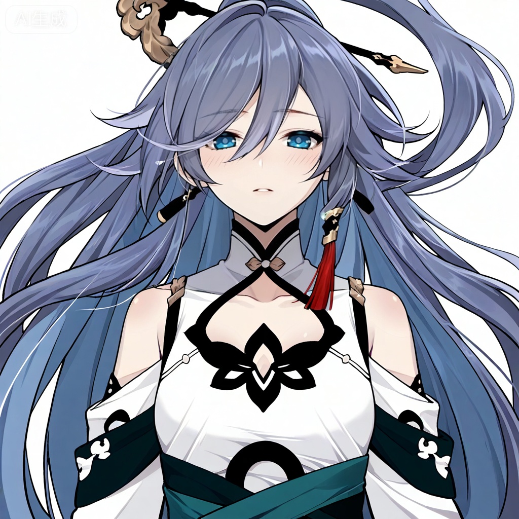 masterpiece, best quality,solo,((white background:1.2)),simple background,, 
looking at viewer,juer1004_style,fu_hua /(Azure Empyrea/)