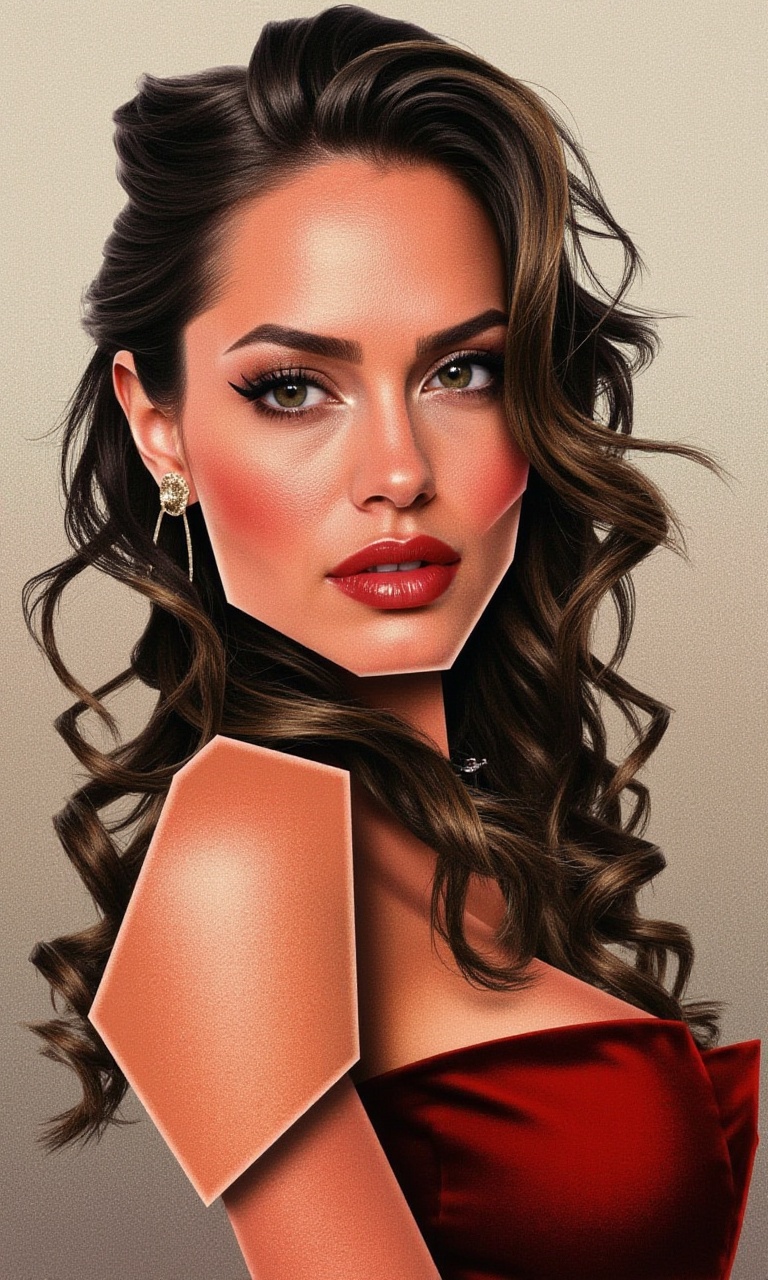 Angelina Jolie as gimnast illustration,  abstract,  from image patch on Tensor.Art