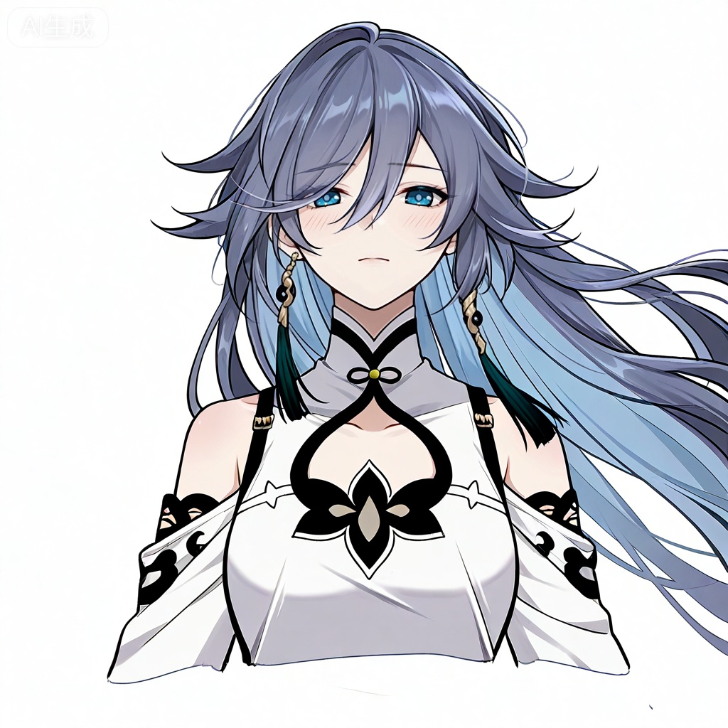 masterpiece, best quality,solo,((white background:1.2)),simple background,, 
looking at viewer,juer1004_style,fu_hua /(Azure Empyrea/)