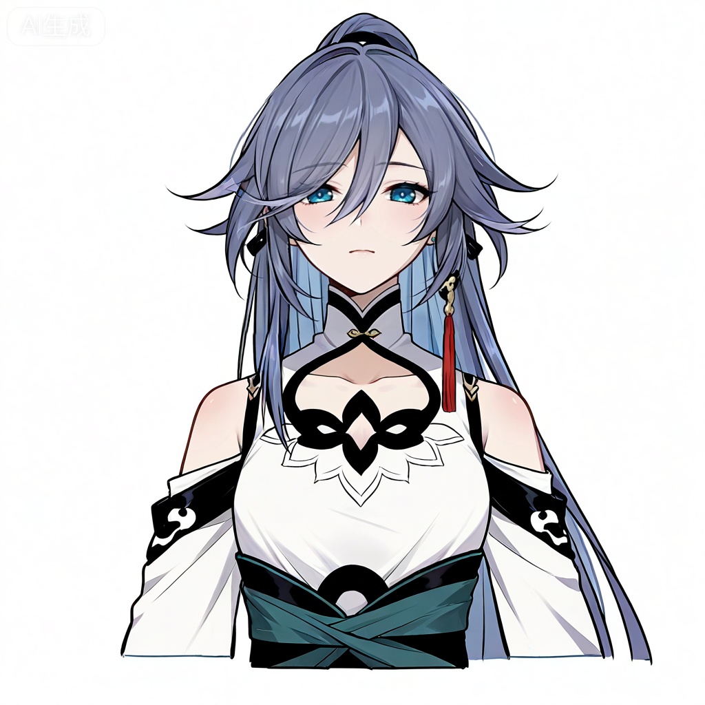 masterpiece, best quality,solo,((white background:1.2)),simple background,, 
looking at viewer,juer1004_style,fu_hua /(Azure Empyrea/)