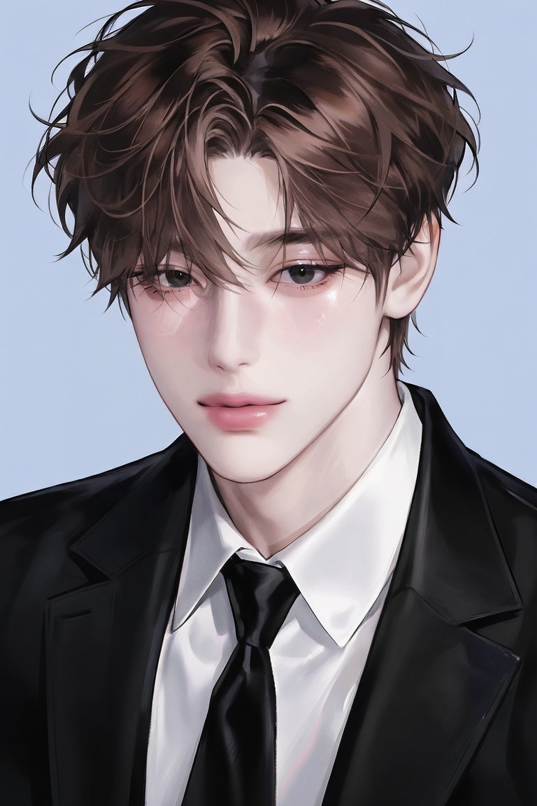 1boy,  solo,  short messy hair on Tensor.Art