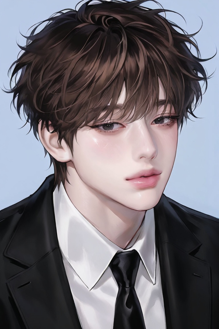1boy,  solo,  short messy hair on Tensor.Art