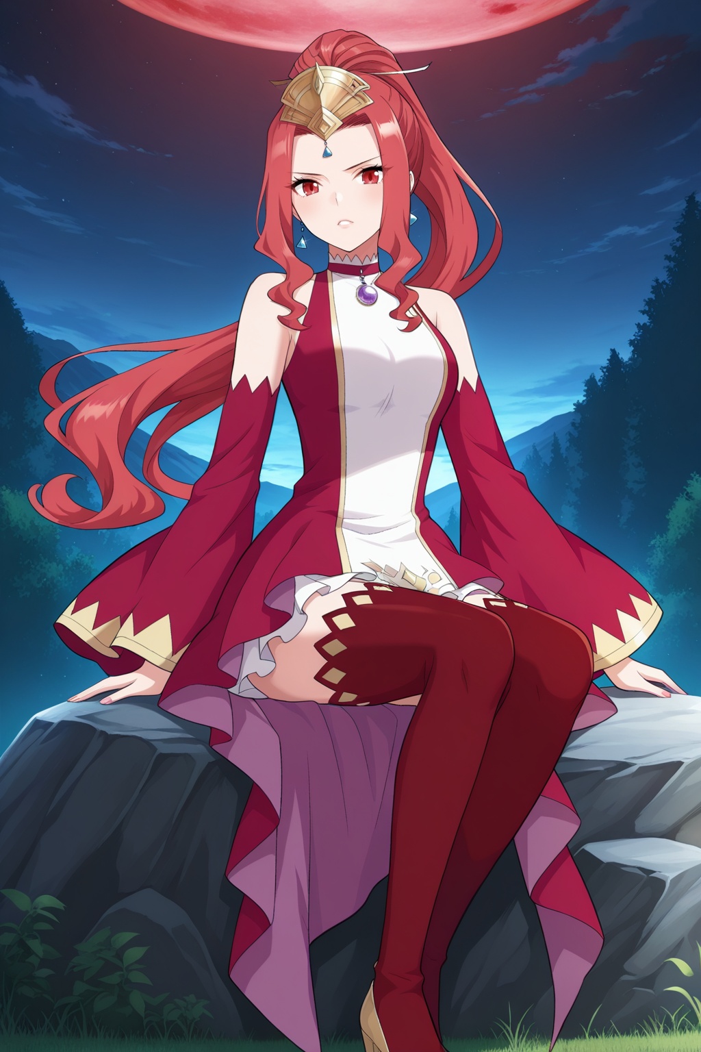 Random scene,  Random scene,  Sitting on a rock on Tensor.Art