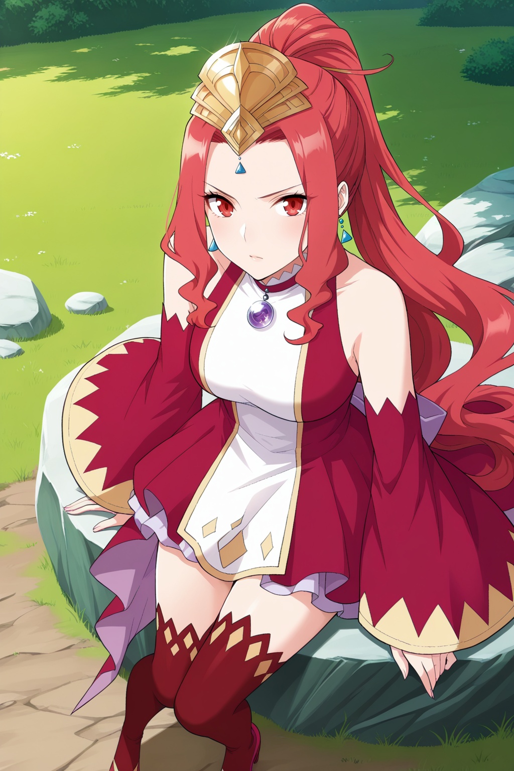 Random scene,  Random scene,  Sitting on a rock on Tensor.Art