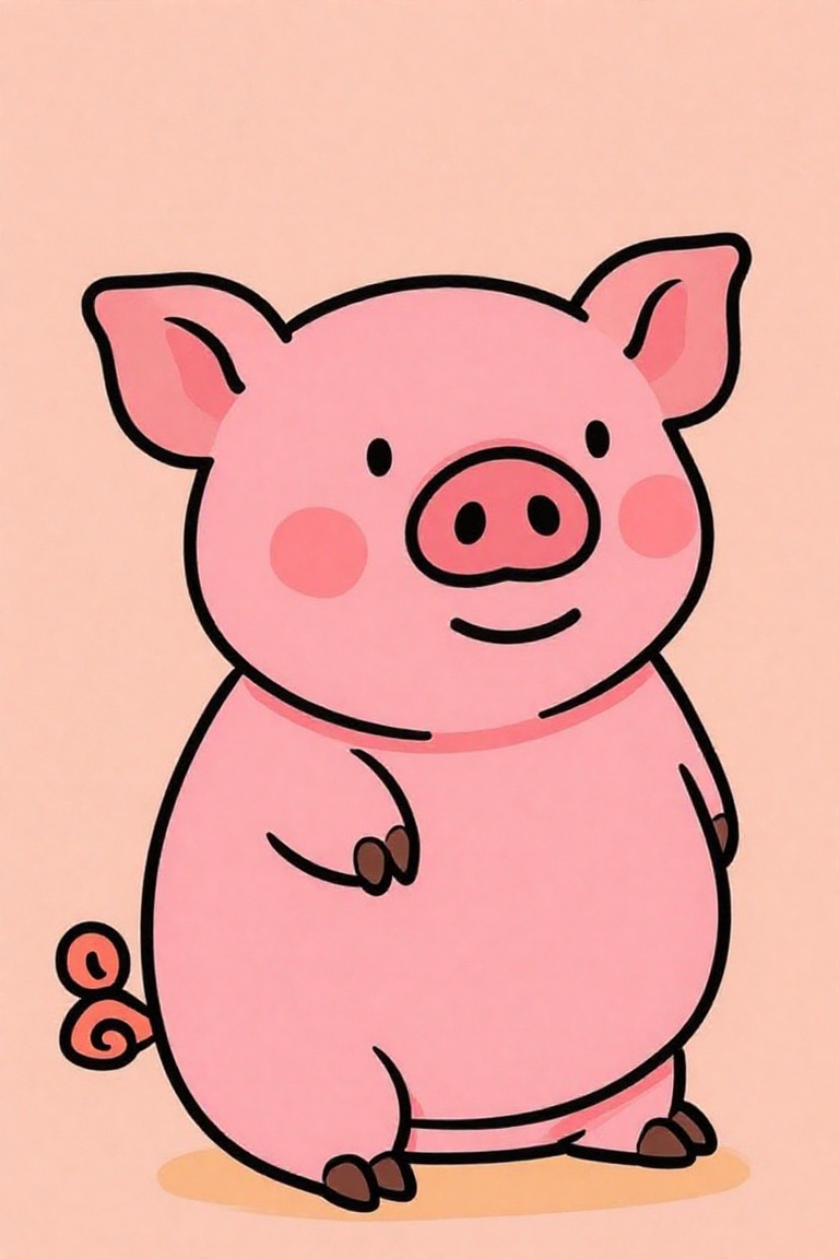 Flat Illustration Easy Tone,  1pig on Tensor.Art