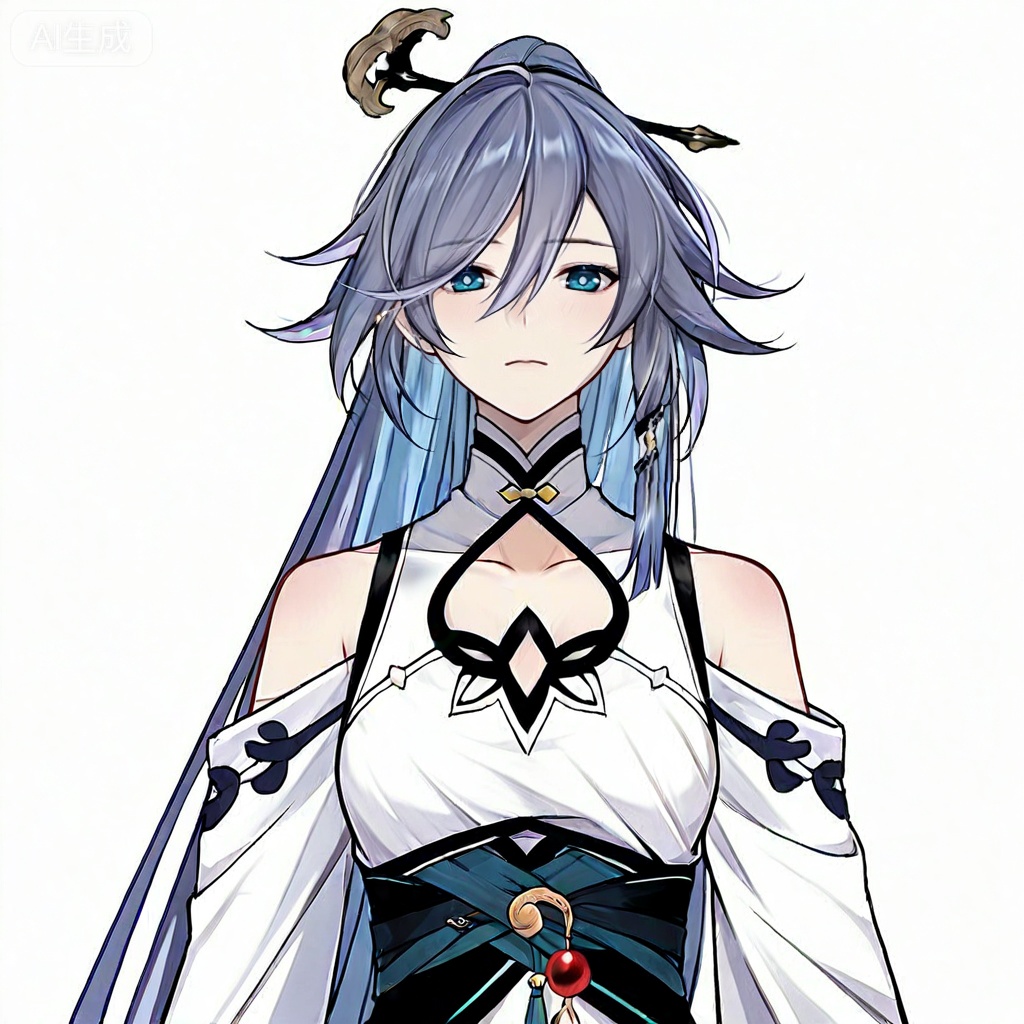 masterpiece, best quality,solo,((white background:1.2)),simple background,, 
looking at viewer,juer1004_style,fu_hua /(Azure Empyrea/)