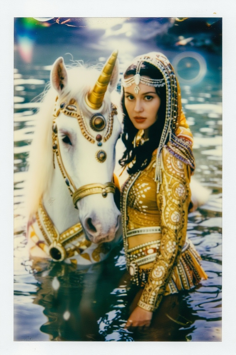 The image depicts a person dressed in an elaborate,  golden,  and ornate outfit adorned with intricate patterns and embell...