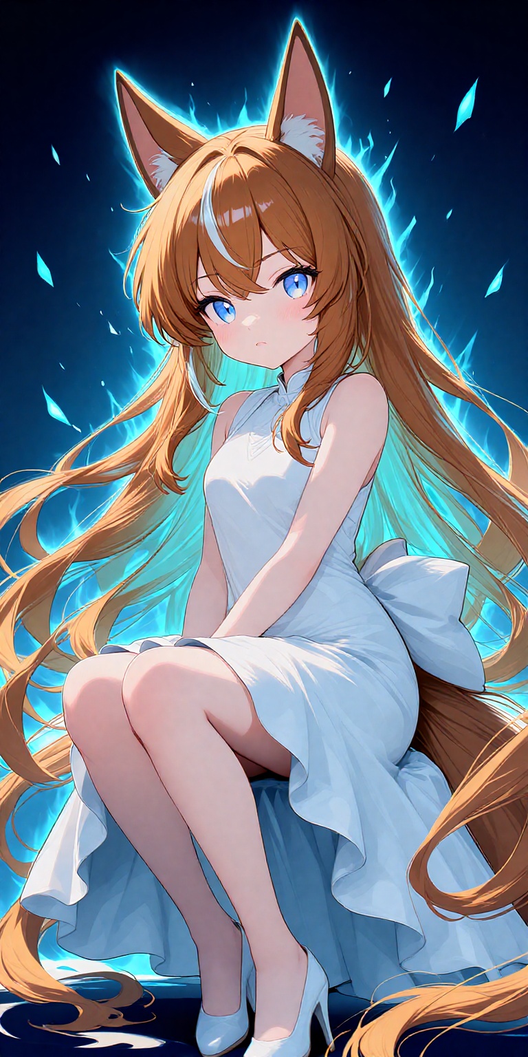 multicolored hair,  solo,  yokozuwari on Tensor.Art