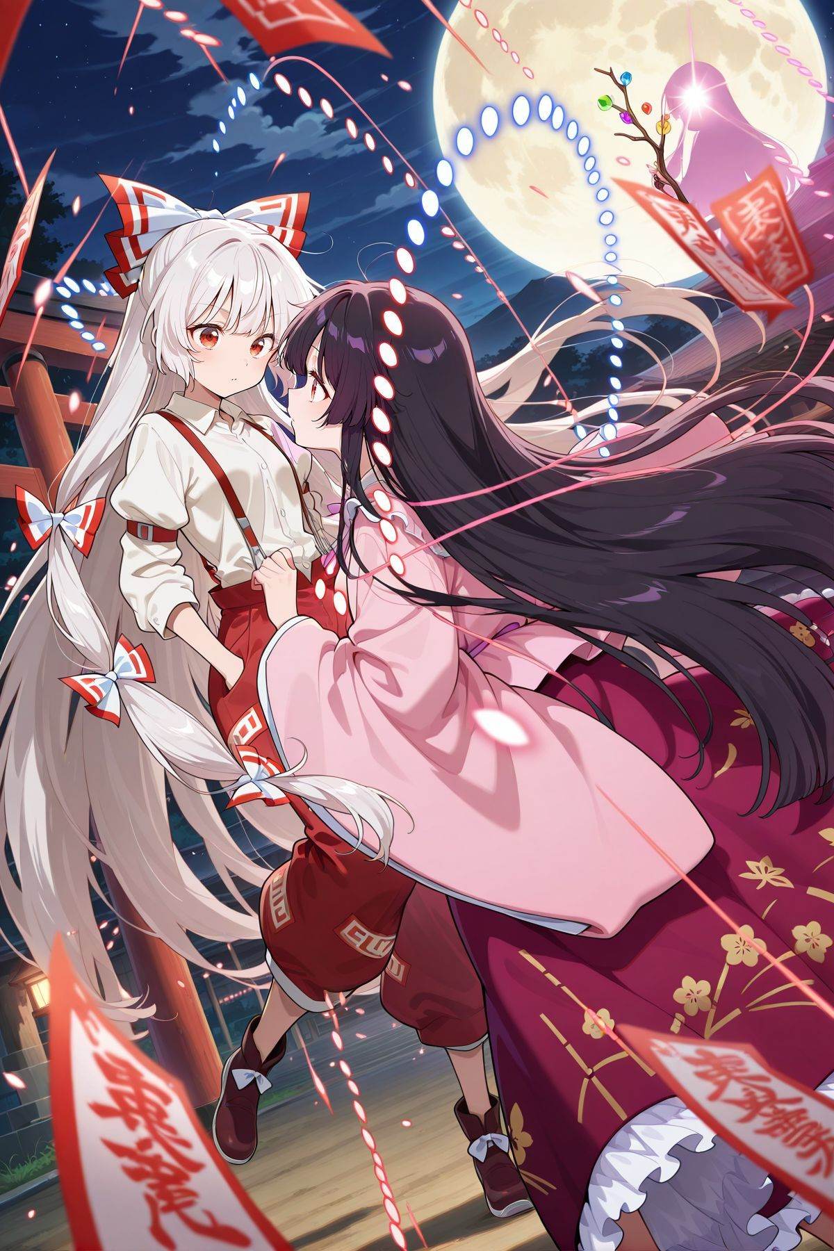 2girls,  alongside,  dynamic pose on Tensor.Art
