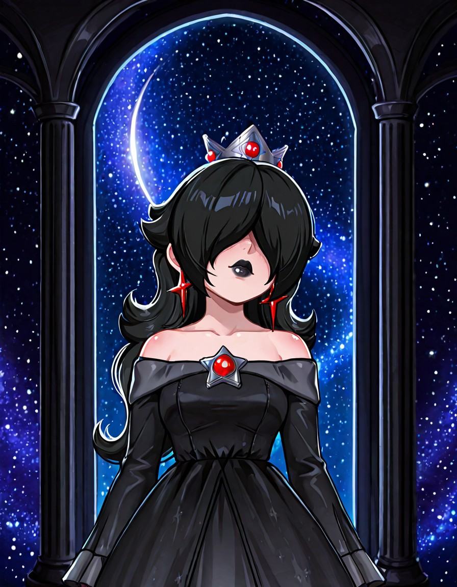 G-R0s4L1N4,  black hair,  no eyes on Tensor.Art