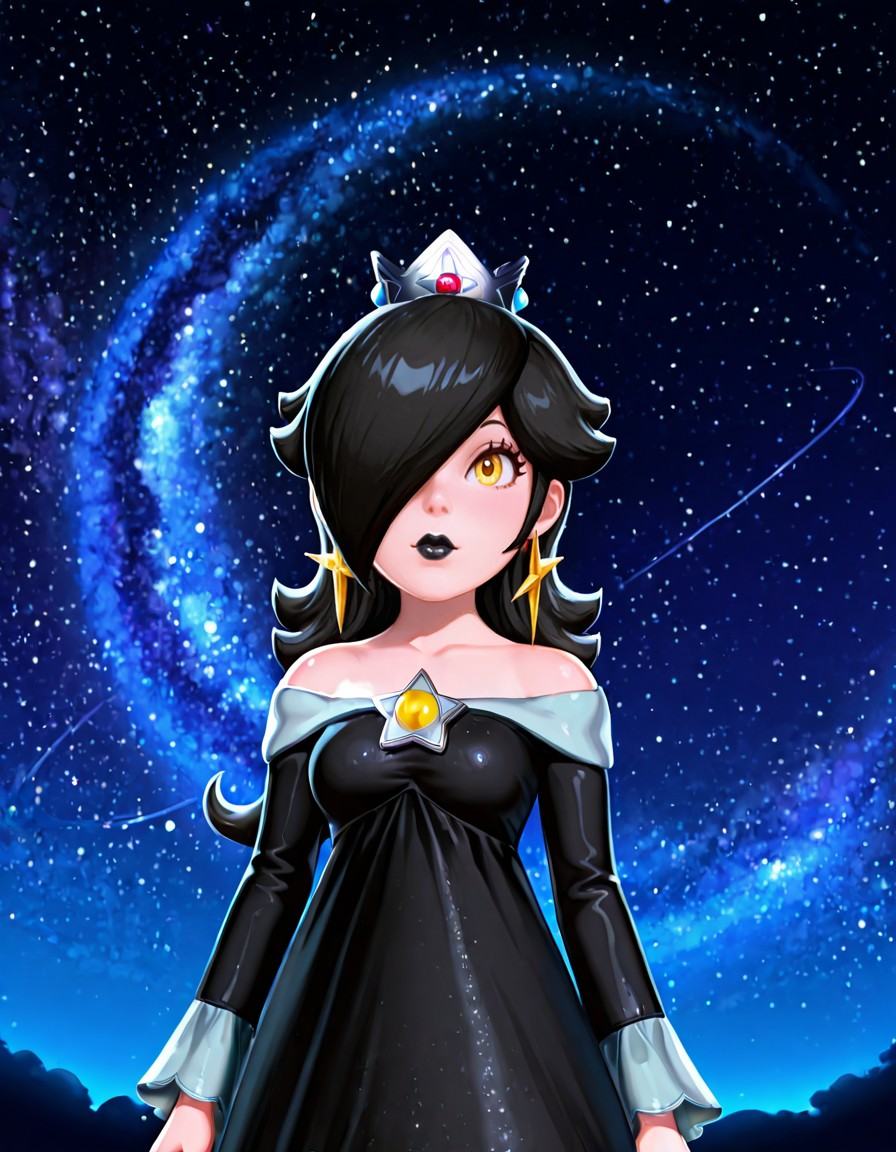 G-R0s4L1N4,  rosalina,  black hair on Tensor.Art
