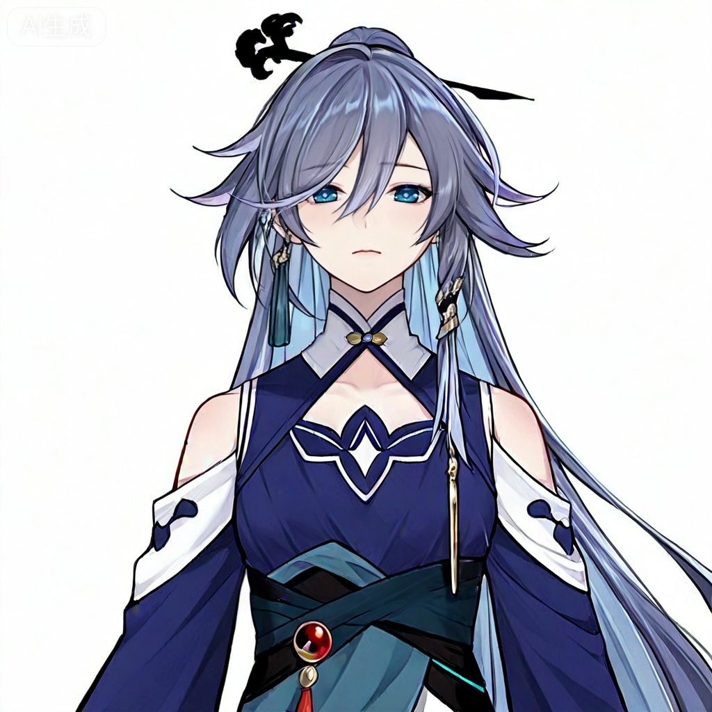 masterpiece, best quality,solo,((white background:1.2)),simple background,, 
looking at viewer,juer1004_style,fu_hua /(Azure Empyrea/)