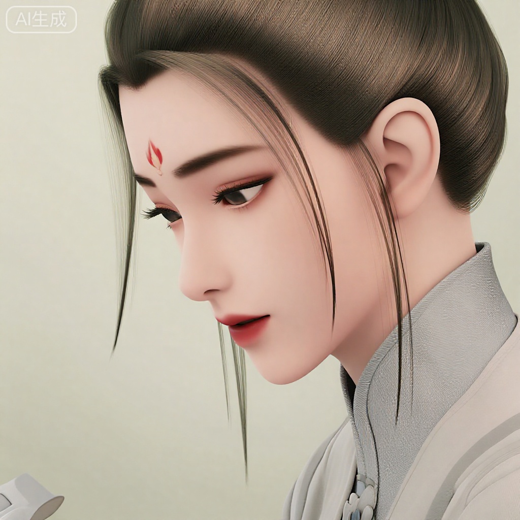 一位女子,目光低垂。这个女人叫贺小凉,手绘古风动漫画风