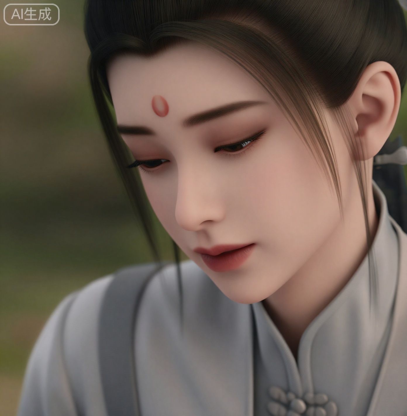 一位女子,目光低垂。这个女人叫贺小凉