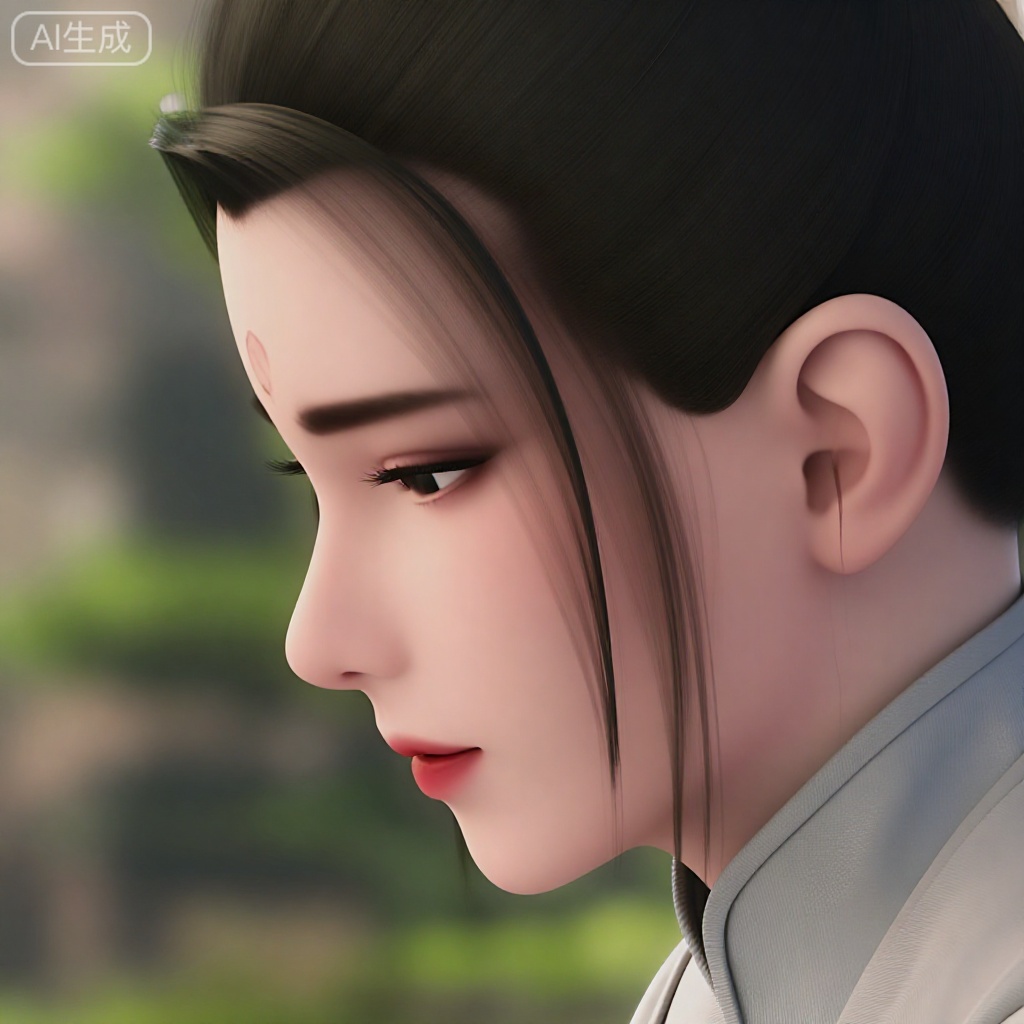 一位女子,目光低垂。这个女人叫贺小凉,动漫画风