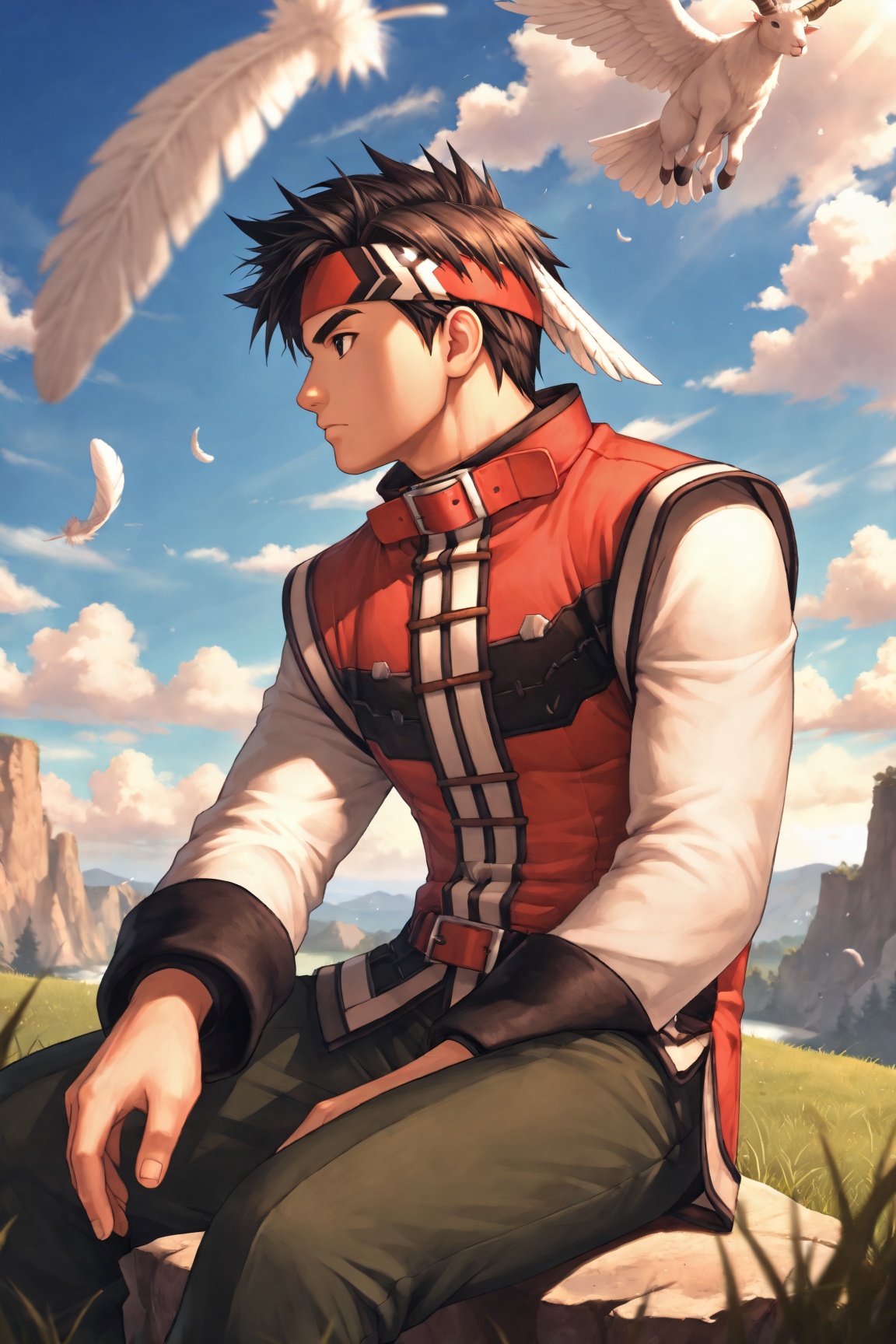 1boy,  flameChampions3,  black hair on Tensor.Art