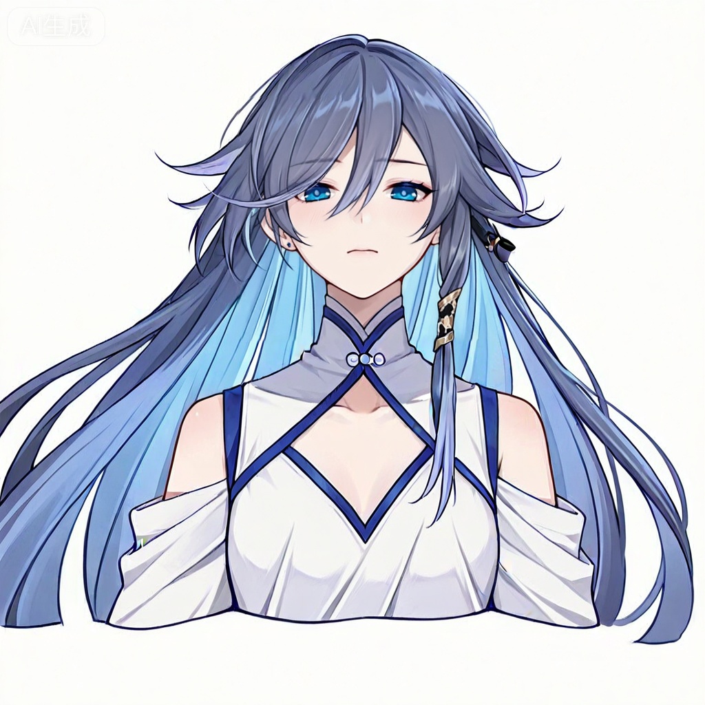 masterpiece, best quality,solo,((white background:1.2)),simple background,, 
looking at viewer,juer1004_style,fu_hua,fu_hua /(Azure Empyrea/)