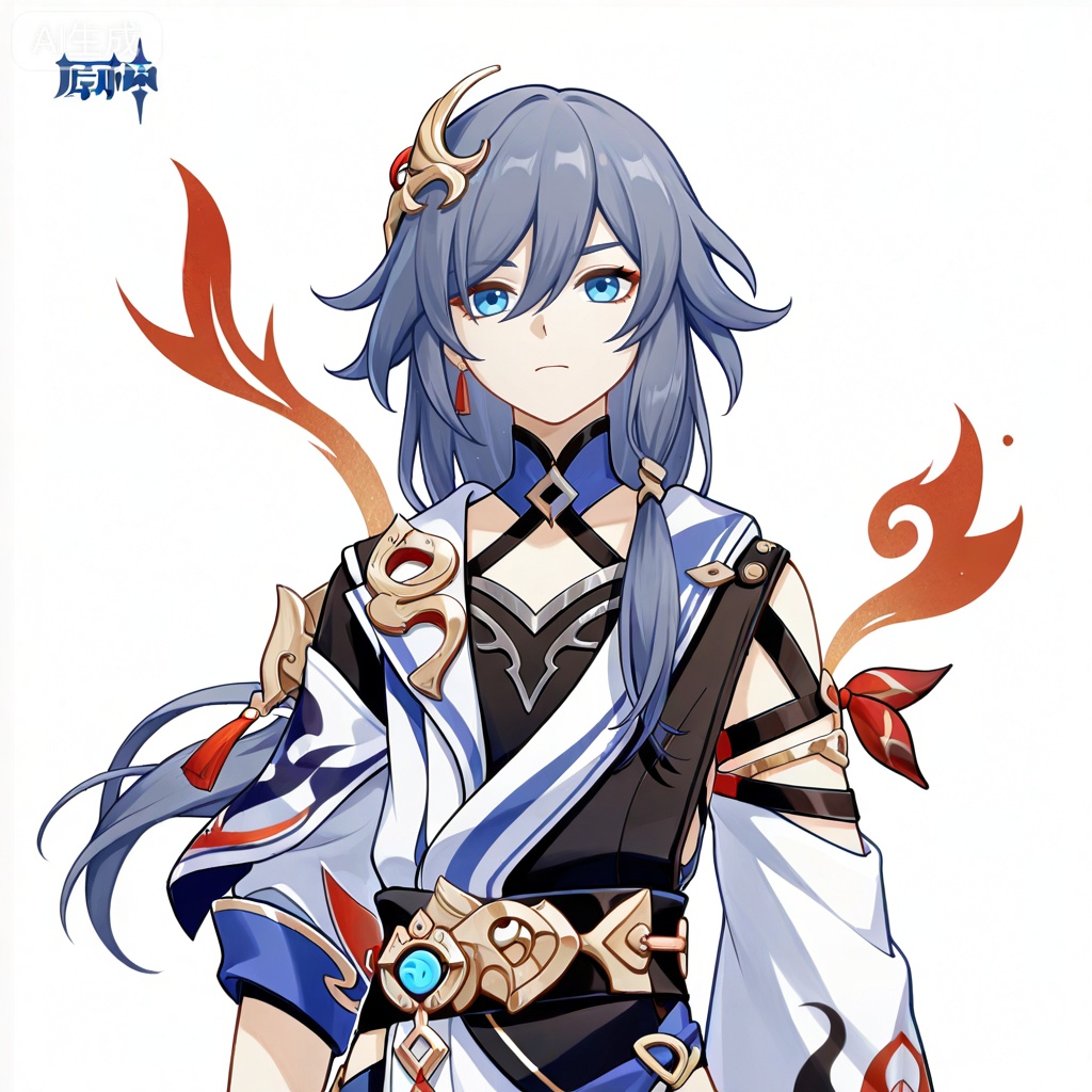 masterpiece, best quality,solo,white background,simple_background,
fu hua,game_poster_style,genshin_impact_style