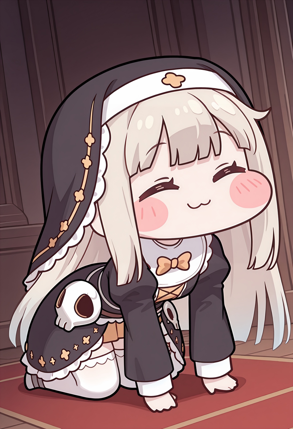 nun,  very long hair,  blunt bangs on Tensor.Art
