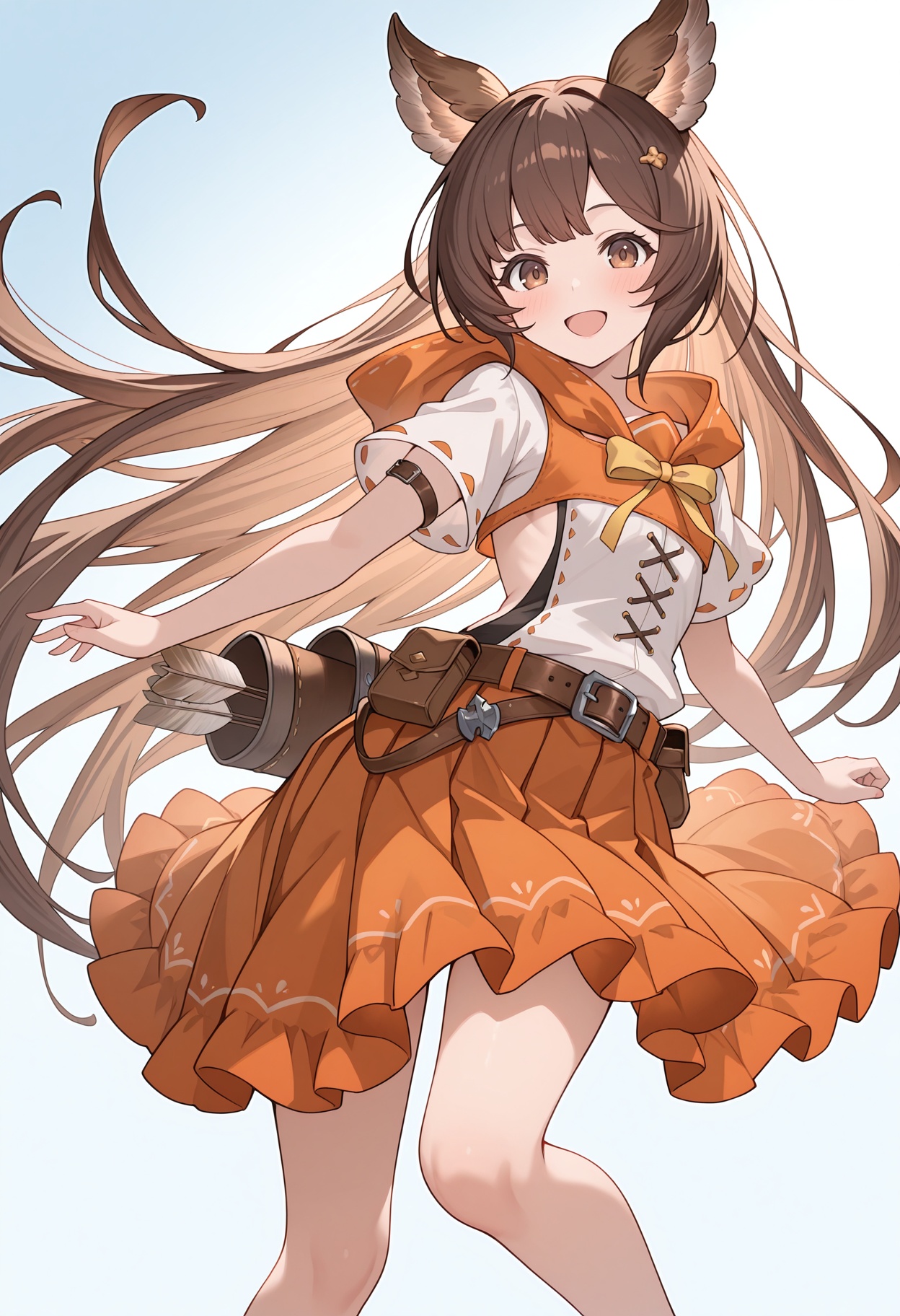 hooded shirt,  orange collar,  yellow ribbon on Tensor.Art