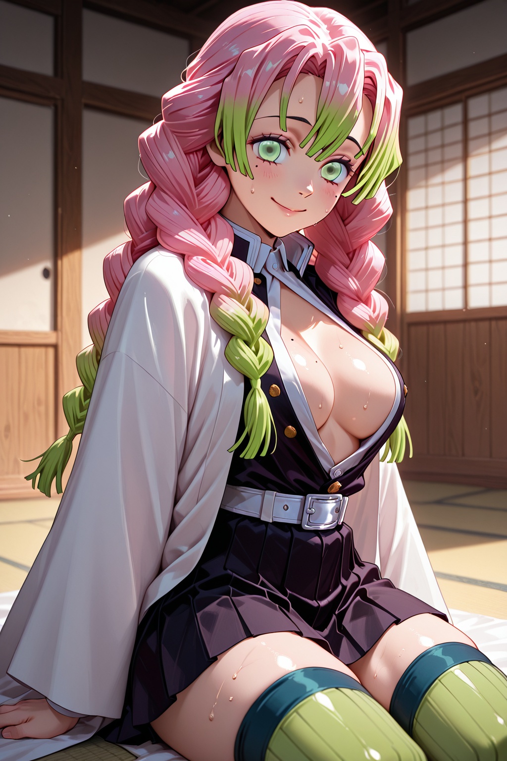 1girl,  demon_slayer_uniform,  kanroji_mitsuri on Tensor.Art