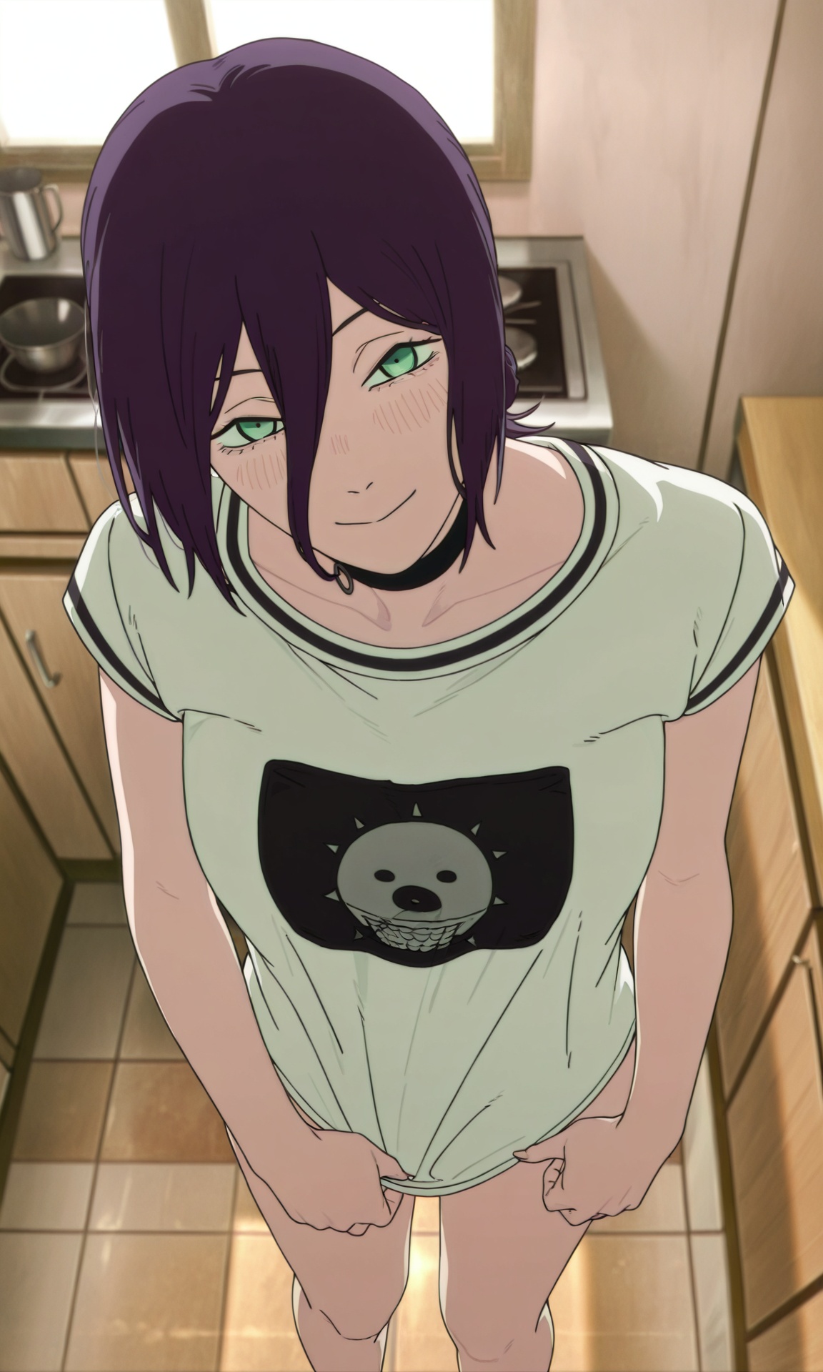 reze (chainsaw man),  1girl,  purple hair on Tensor.Art