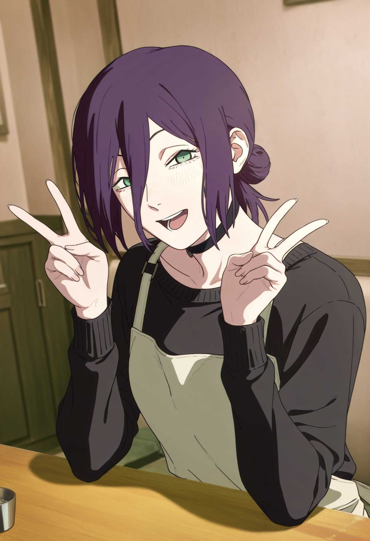reze (chainsaw man),  1girl,  single hair bun on Tensor.Art
