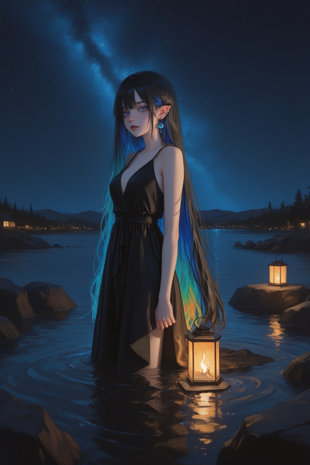 painterly,  blending,  chronopattern dress on Tensor.Art