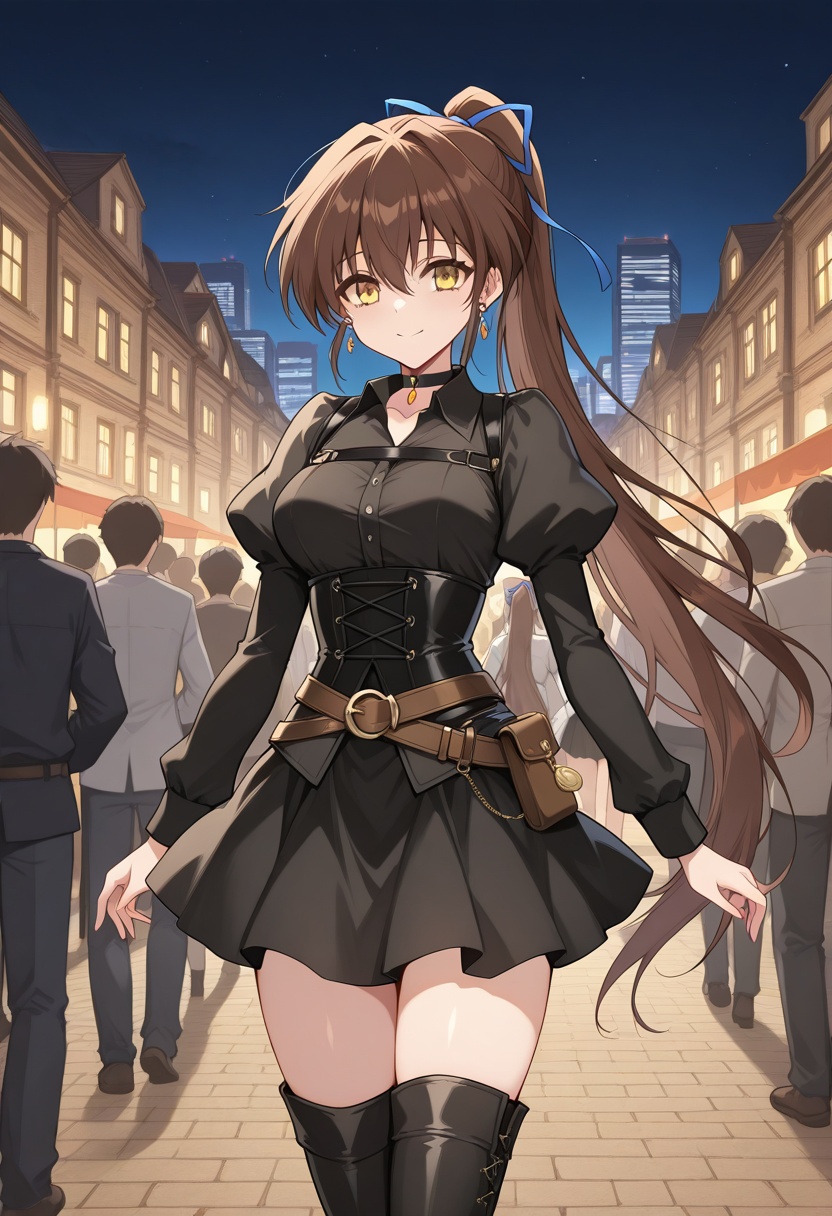 1girl,  solo focus,  crowd on Tensor.Art