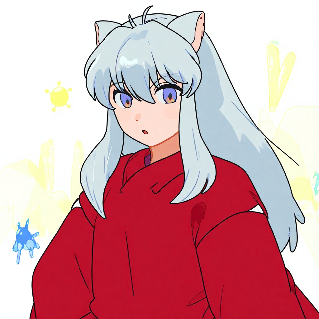 colored_outlines This vibrant and colorful illustration depict inuyasha Overall,  the image conveys a sense of creative en...