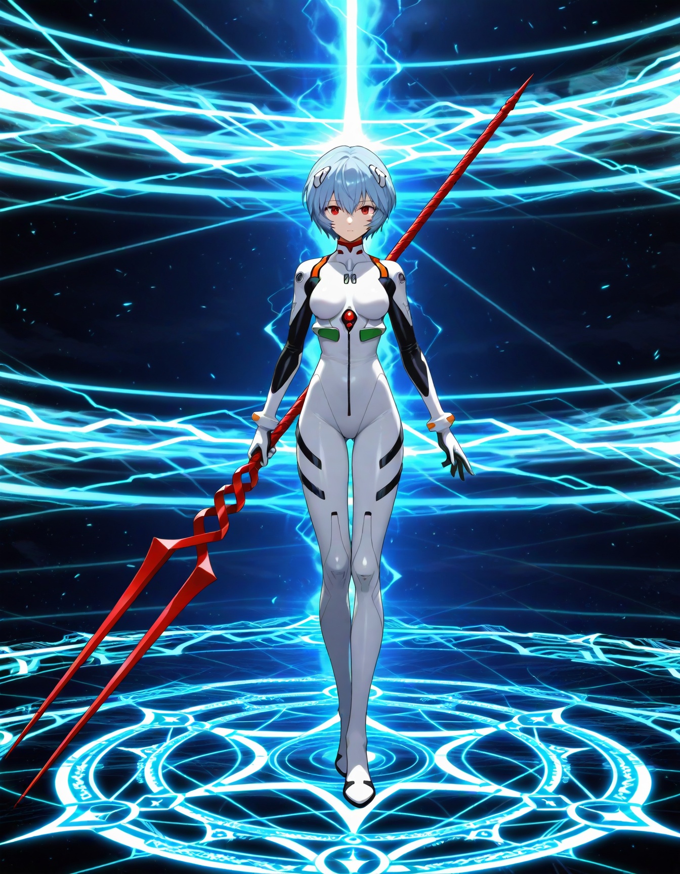 ayanami rei,  lance of longinus \(evangelion\),  fgo gacha background on Tensor.Art