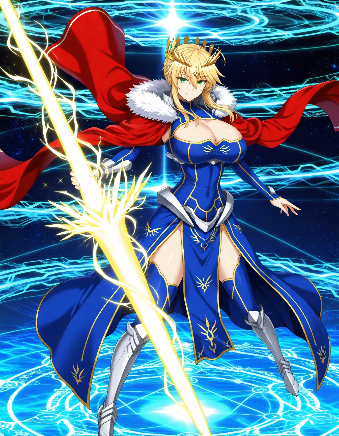 kmkt,  artoria pendragon \(lancer\) \(fate\),  holding lance on Tensor.Art