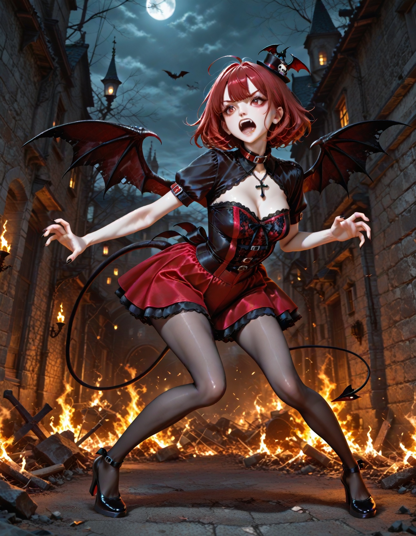 RedVampire,  gothic,  cosplay on Tensor.Art