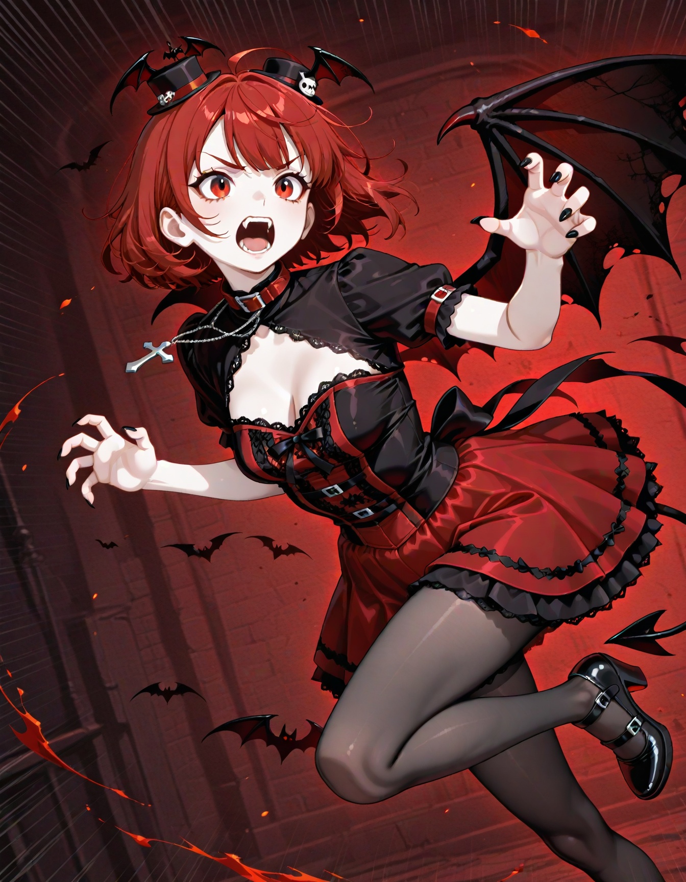 RedVampire,  gothic,  cosplay on Tensor.Art