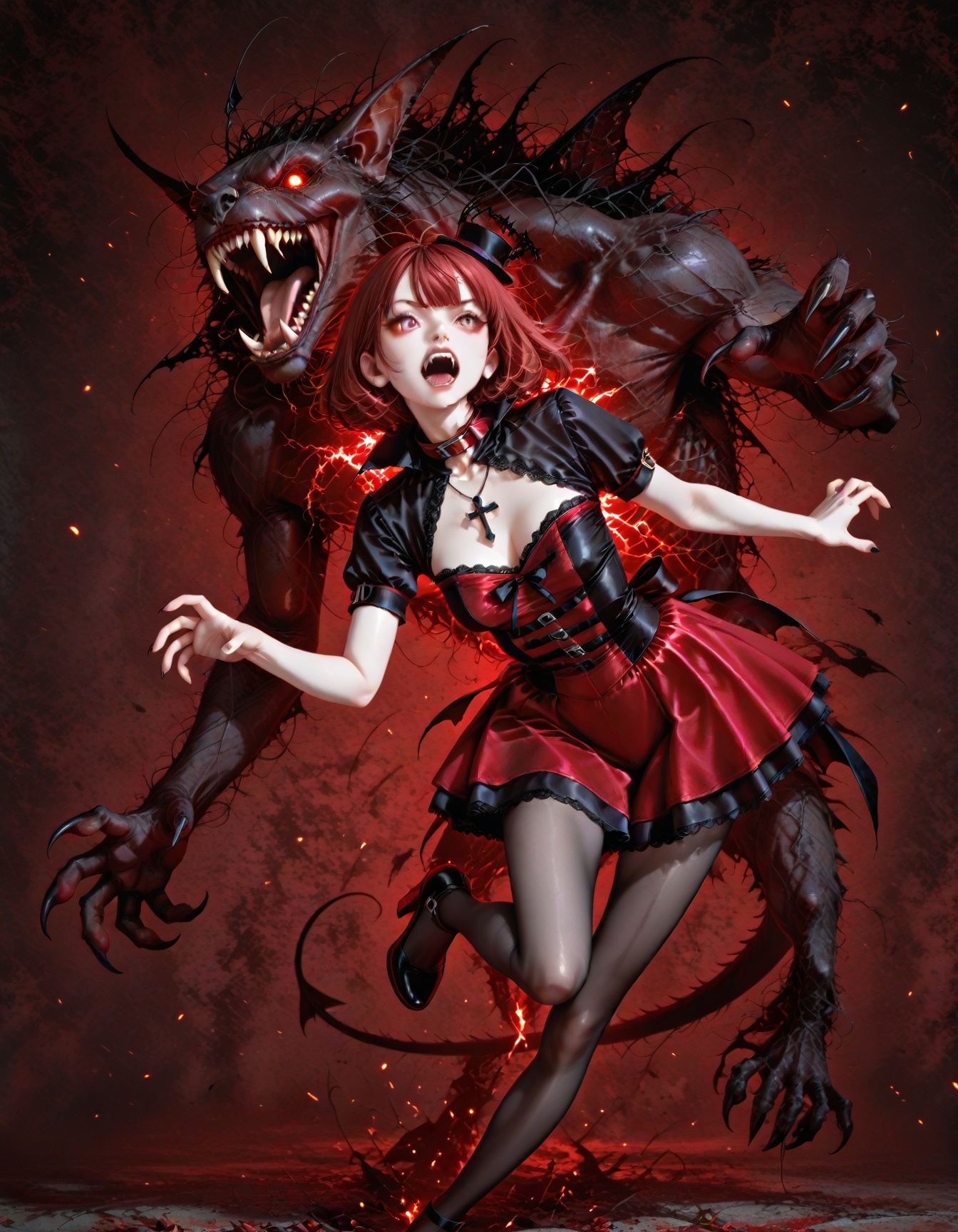 1girl,  RedVampire,  red_dress on Tensor.Art