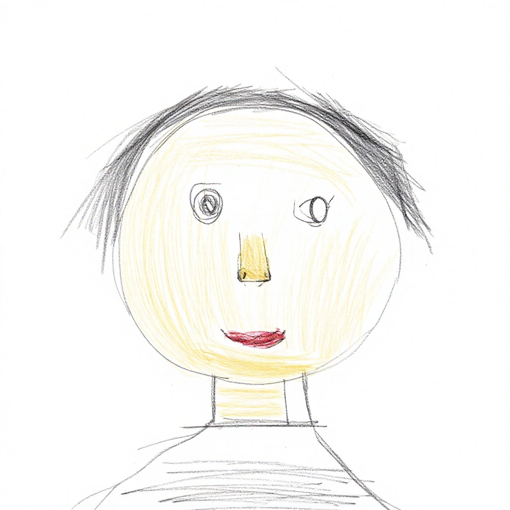 child pencil illustration style character,  looks like a kid’s own drawing,  loose and sketchy pencil lines on Tensor.Art